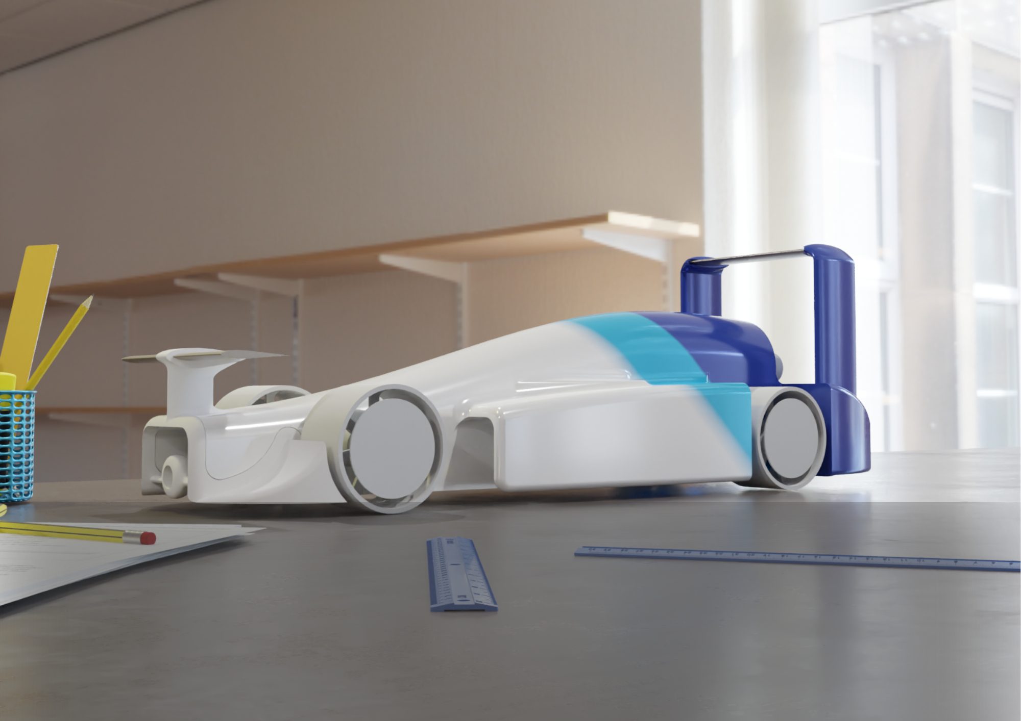 Team Zephyros final race car model 