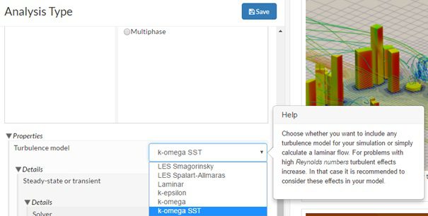SimScale environment, turbulence models