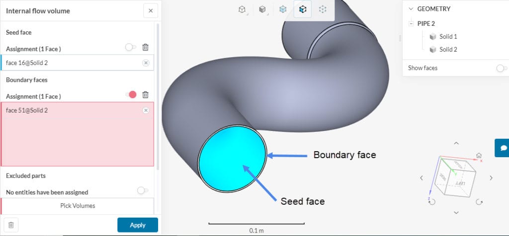 internal flow volume cad mode