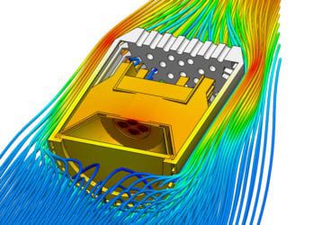 LED spotlight conjugate heat transfer simulation