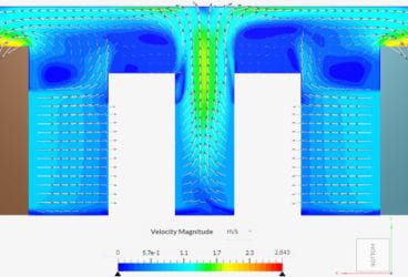 data center module velocity field and vectors validation