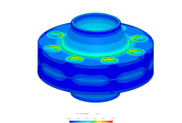 Bolt connector feature in SimScale used on a flange with multiple bolts