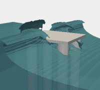 Wave impact on an oil rig platform