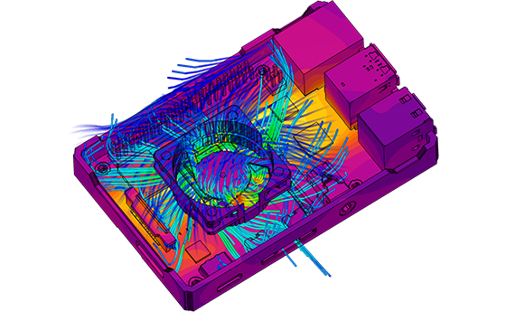 Flow and thermal simulation of a Raspberry Pi computer