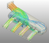 Internal airflow through an air intake